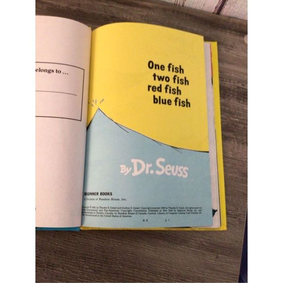 1960 Dr. Seuss One Fish Two Fish Red Fish Blue Fish 🐟 🐟 - Picture 7 of 12